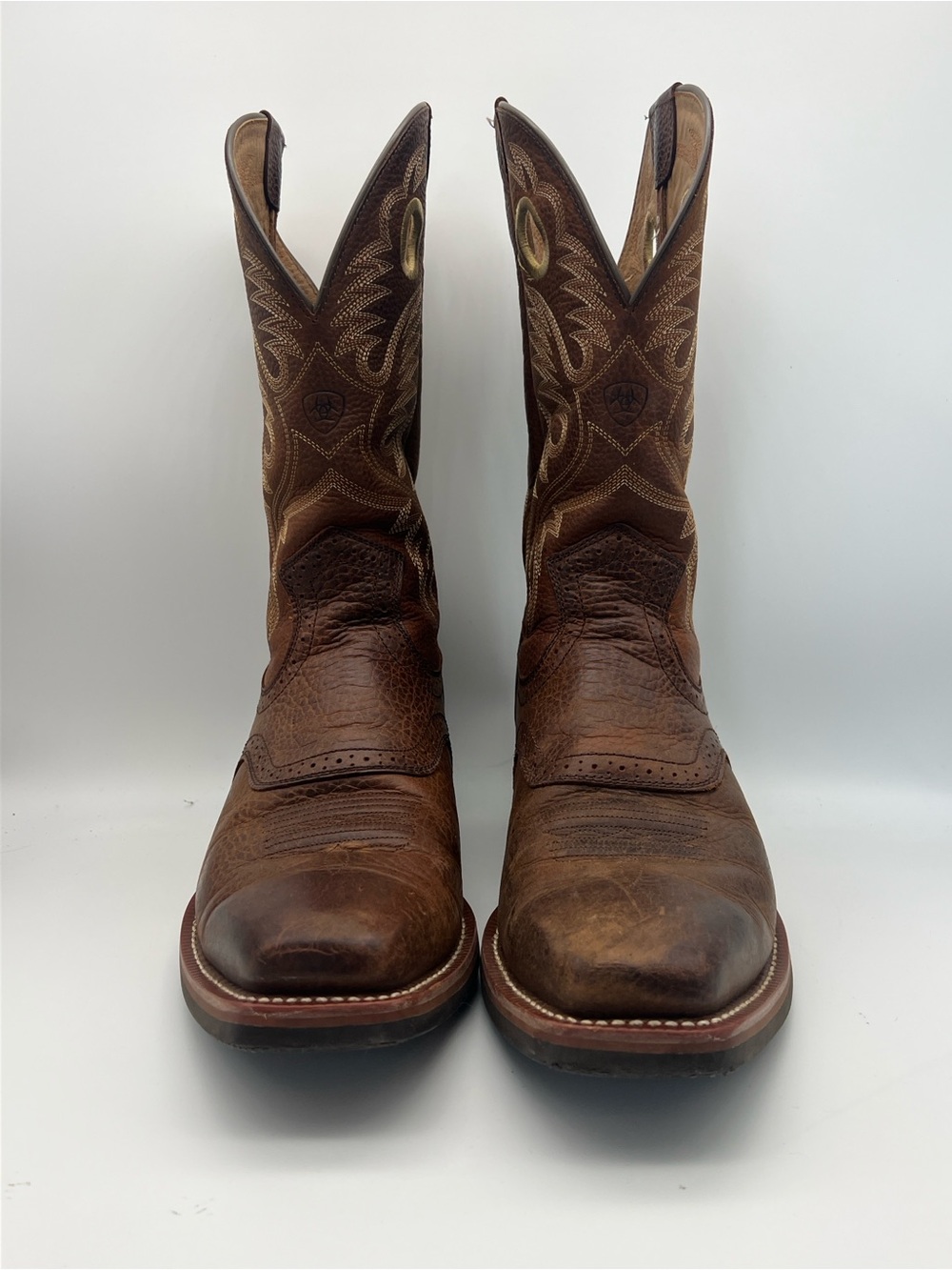 ARIAT Heritage Roughstock Brown Oiled Rowdy Square Toe 12" Sz 13 D 1000227